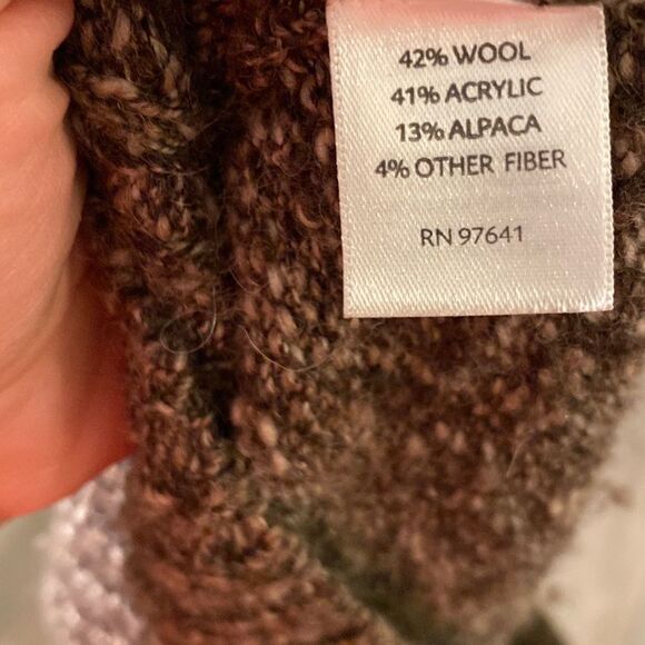 J.Jill Wool/Acrylic/Alpaca Blend Brown Sleeveless Full Front Zip Layering Vest S - Picture 6 of 6